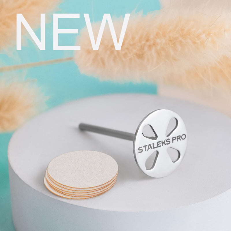 [AUSTRALIA] - STALEKS PRO Pododisc Basis L 25mm with 5 Refills 180 Grit Stainless Steel Long Shank 