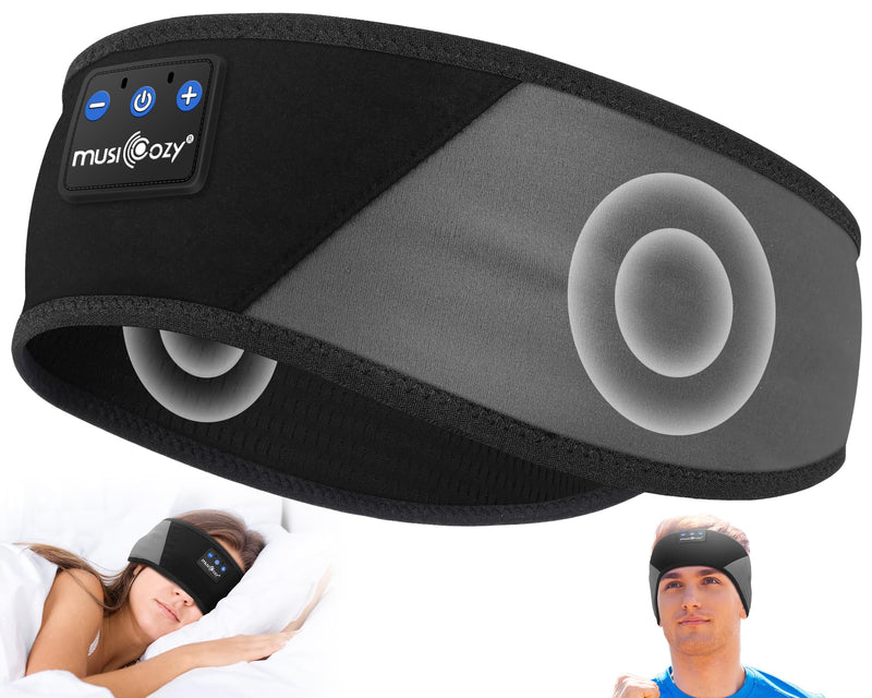 MUSICOZY Bluetooth 5.4 Sleep Headphones Headband, Wireless Music Earphones Sleeping Eye Mask, Cool Tech Gadgets for Women, Mom, Sports, Workout, Running, Unique Gifts, Pack of 2
