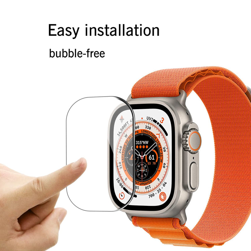 Ailun for Apple Watch Ultra 2/Ultra Screen Protector [49mm], Tempered Glass Film, Anti-Scratch, High Definition, Touch Sensitive[3 Pack][Clear] 49MM Clear