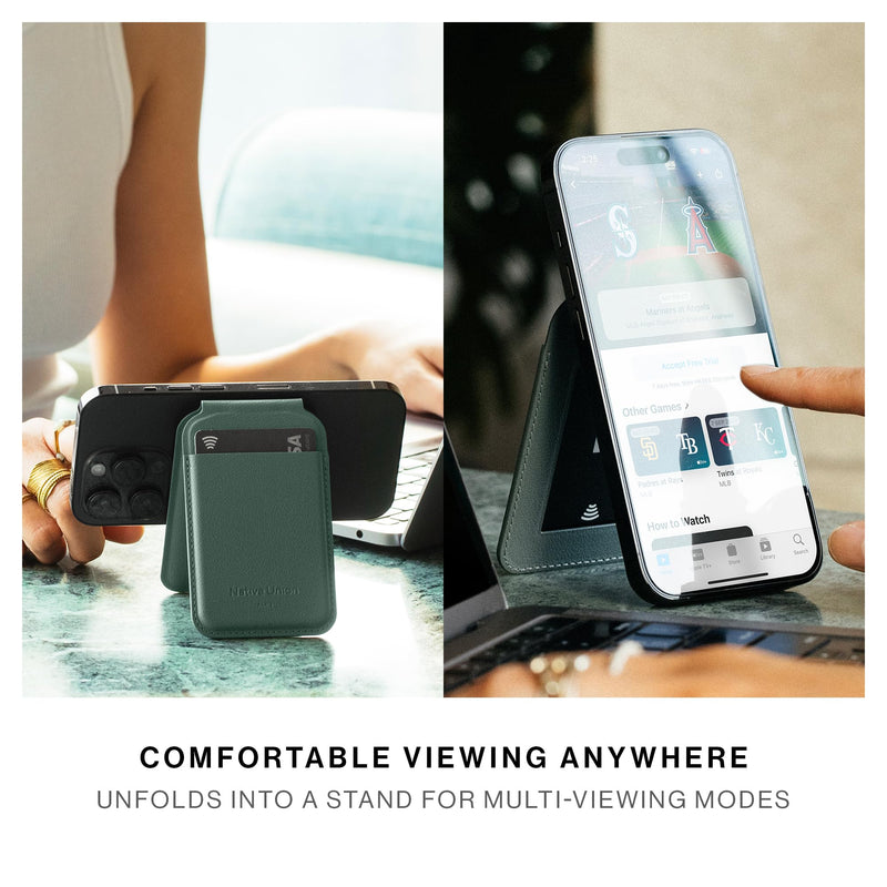 Native Union Active Wallet Stand | Magnetic – MagSafe Card Holder with Stand for iPhone Air, 17, 16, 15, 14 – Extra Secure & Ultra Slim – Stores 4 Cards – Durable & Recycled Materials (Sandstone) Sandstone