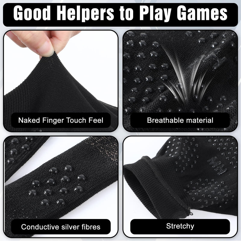 Gaming Gloves for Sweaty Hands, Ultra-Thin Full-finger Gaming Gloves | Breathable Touchscreen Gaming Gloves Anti-Sweat Mobile Finger Sleeves