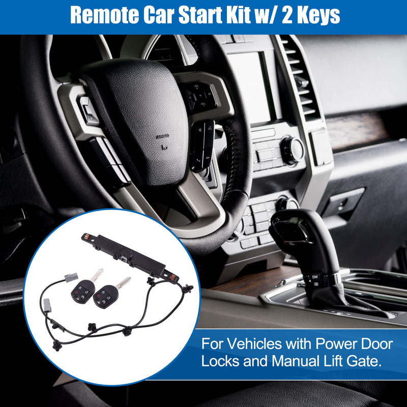 ACROPIX Car Auto Remote Start System Kit Fit for Ford F150 Edge with 2 Remote Key Fob and Antenna Jumper Wire BC3Z-19G364-A - Pack of 3 Black