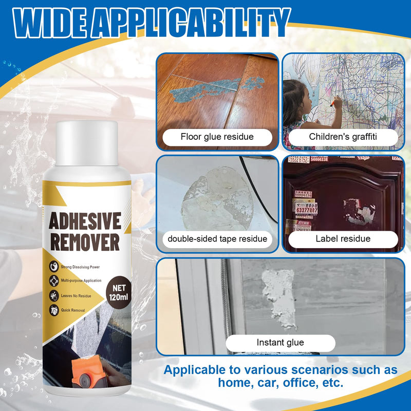 WEILAOK Adhesive Remover, Super Glue Remover, Label Remover, Quick Dissolve, Glue Remover Quickly Removes Stubborn Labels, Adhesive Residue -120 ml + Adhesive Removal Wipes x 36