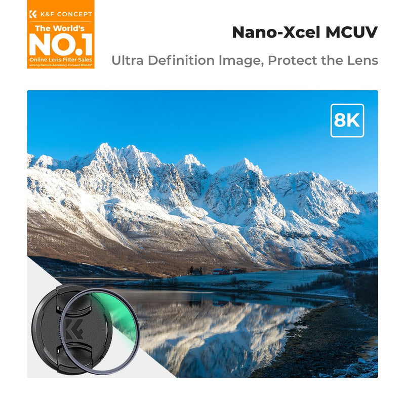 [AUSTRALIA] - K&F CONCEPT 82mm MC UV Lens Protection Filter with Filter Cap Cleaning Cloth Optical Glass Ultra Slim 28 Multi-Layer Coatings Camera Lens UV Filter (Nano-X Series) 