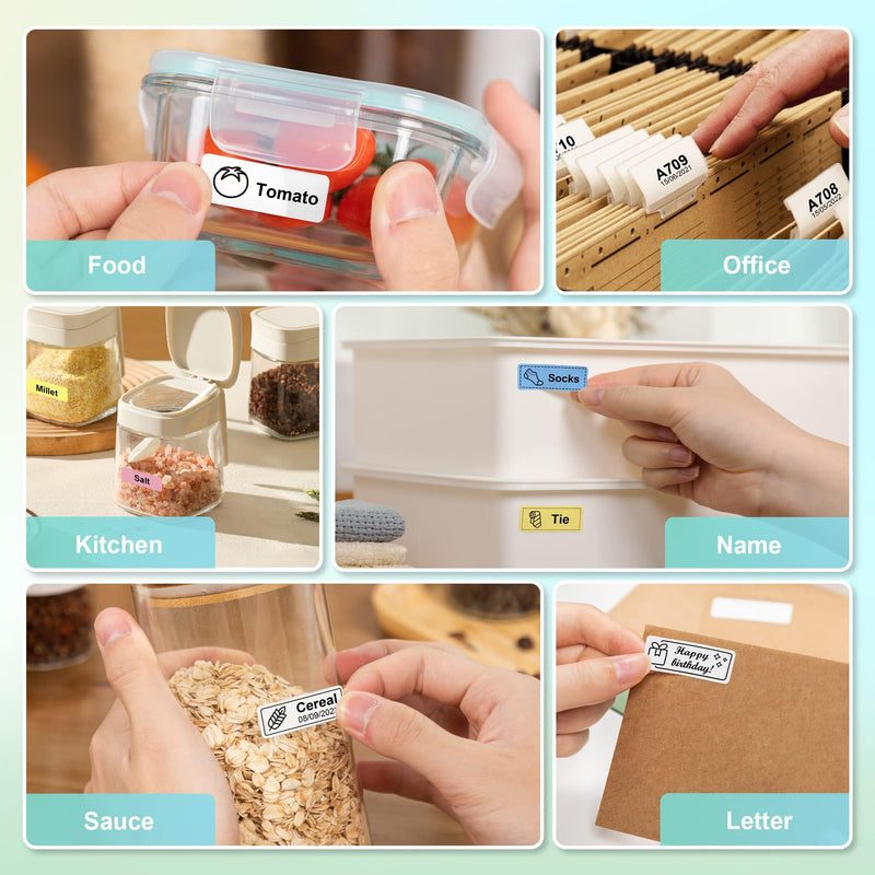 Label Maker Machine with Tape, P21 Bluetooth Label Printer, Wireless Mini Label Makers with Multiple Templates for Organizing Office Home, White