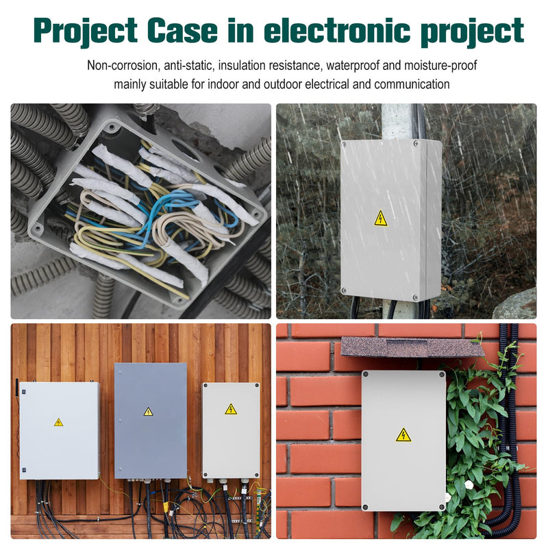 Terminal Box Waterproof IP65, Distribution Box Surface-Mounted, Junction Box Surface-Mounted, Protective Box Cable Outdoor Waterproof, Junction Box Waterproof, Plastic Housing Terminal Box, 20 x 12 x