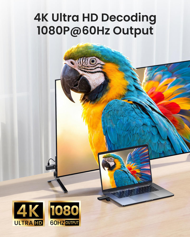 VENTION Mini Wireless HDMI Transmitter and Receiver 165FT/50M,4K Decode 1080P@60Hz Ultra HD Video Output, Plug&Play 5G for Video and Audio to Monitor from Monitor/Projector/TV