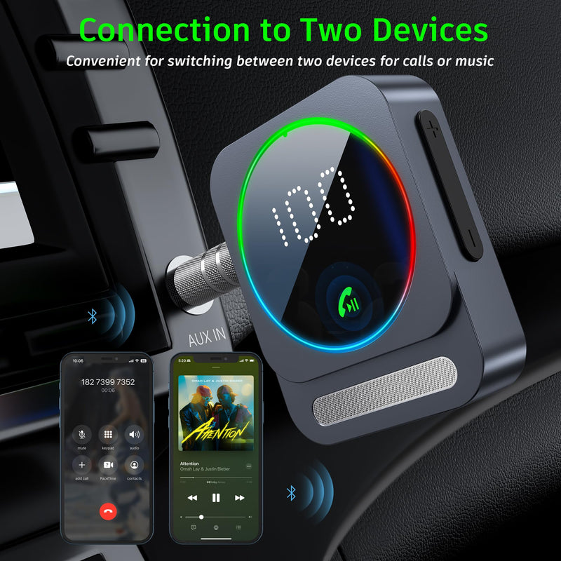 Bluetooth Aux Adapter, SONRU Bluetooth 5.3 Receiver for Car, Wireless Audio Receiver for Car/Home Stereo/Wired Headphones/Speaker, Dual AUX Outputs, RCA AUX 3.5mm Bluetooth Music Receiver JIANDA-US1