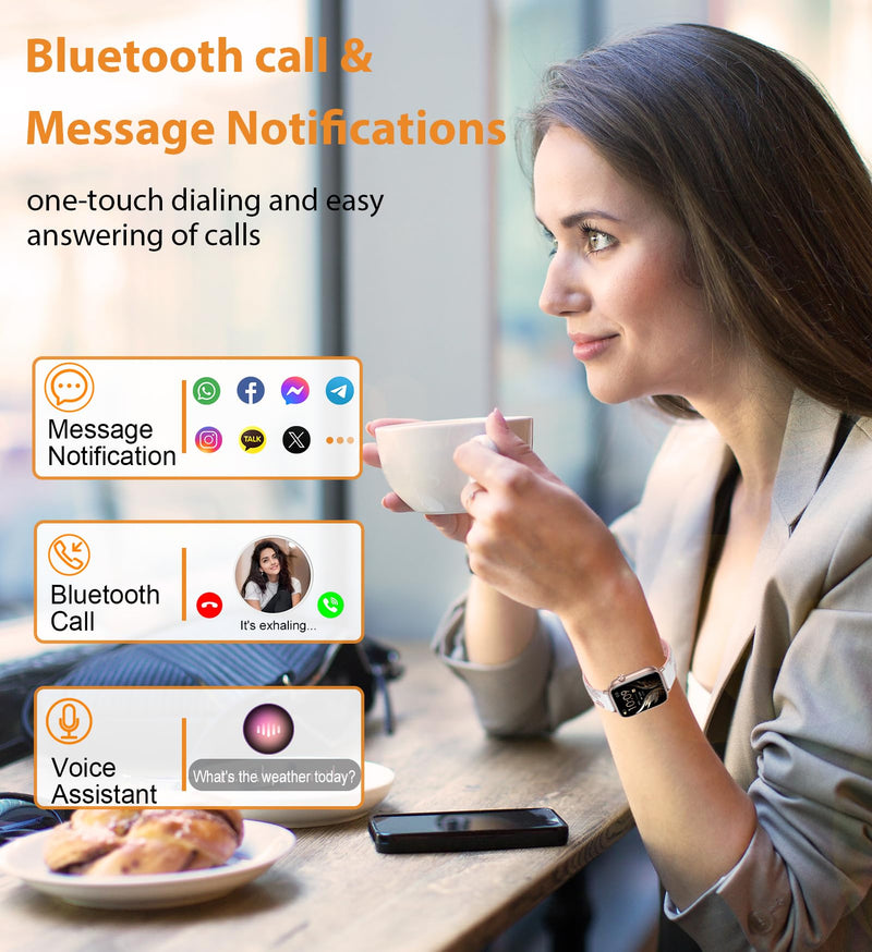 Smart Watch for Women (Answer/Make Calls),1.83" Touch Screen Fitness Tracker with 4 Bands, Heart Rate/Sleep/Step Tracking, 100+ Sports Modes Smartwatches for Android iOS (Rose Gold) ROSE