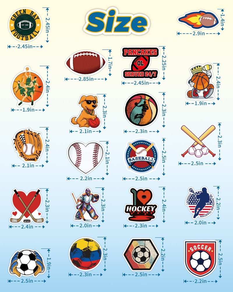 300 Pcs Sport Stickers for Kids, Water Bottle Stickers, Cute Vinyl Waterproof Hydroflask Phone Skateboard Laptop Stickers, Bulk Sticker Packs for Boys Girls Teens Adults Sport300Pcs