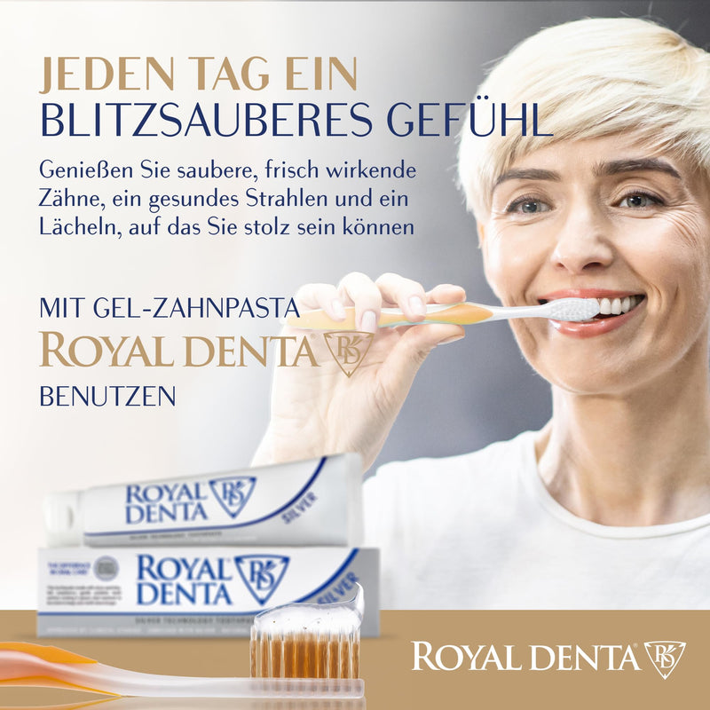 [AUSTRALIA] - Manual Toothbrush Medium for Adults, Floss Toothbrush with Gold, Yellow Royal Denta 