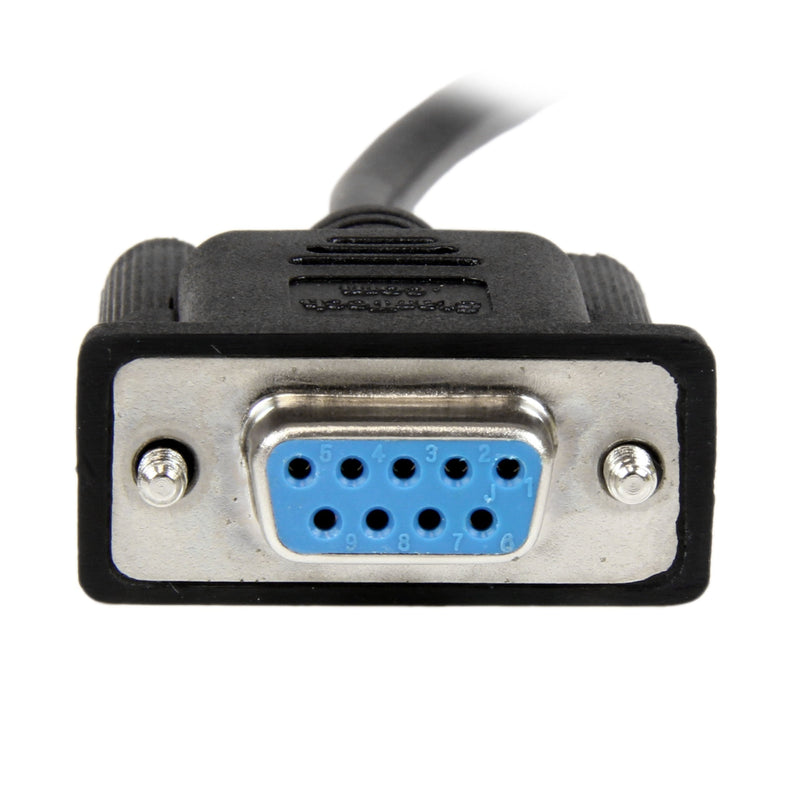 StarTech.com 1 Port USB to Serial RS232 Adapter & 2m Black DB9 RS232 Serial Null Modem Cable F/F - DB9 Female to Female - 9 pin RS232 Null Modem Cable - 2 Meter, Black (SCNM9FF2MBK) Adapter + Cable - 2 meter, Black