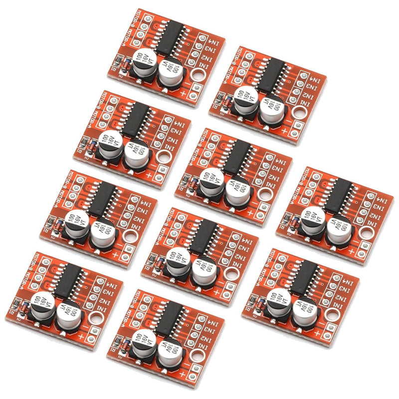 10 x 2-way DC motor drive board module mini L298N, 1.5A forward and reverse PWM speed control, dual H-bridge stepper motor, mini L298N
