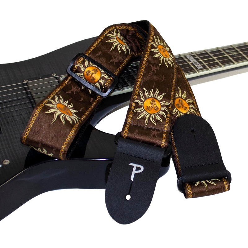 [AUSTRALIA] - Perri's Leathers Ltd. Adjustable Leather Guitar Straps - Stylish, Comfortable Straps for Electric, Acoustic, and Bass Guitars Brown Sun 