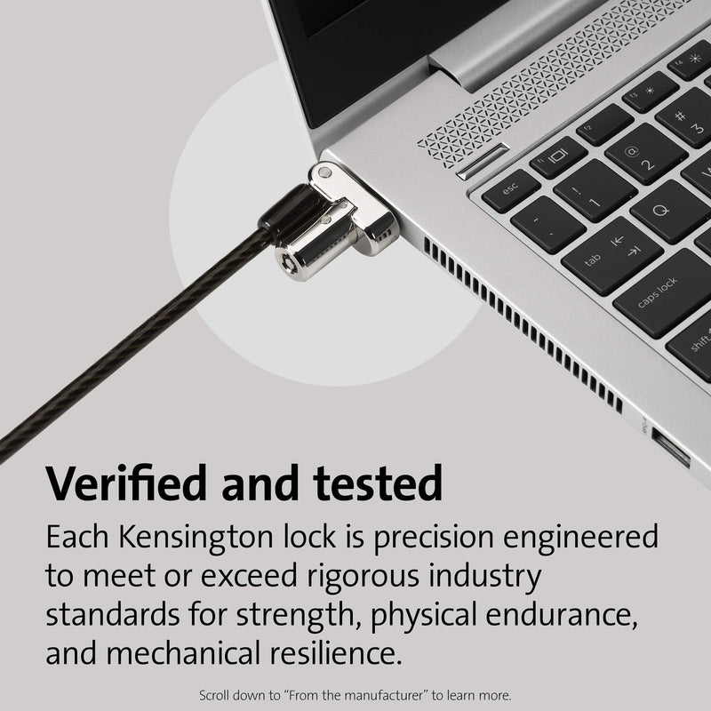 Kensington Universal 3-in-1 Keyed Laptop Locking Cable, Computer Security Keyed Lock, T-bar, Nano, Wedged-shaped (K62318WW) Laptop Lock