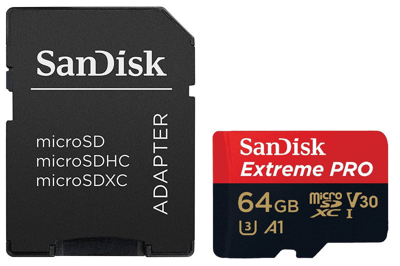 64GB Sandisk Extreme Pro 4K Memory Card for Gopro Hero 6, Fusion, Hero 5, Karma Drone, Hero 4, Session, Hero 3, 3+, Hero + Black - UHS-1 V30 64G Micro SDXC with Everything But Stromboli Card Reader