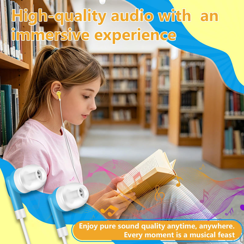 50 Pack USB C Kids Earbuds Bulk Wired for Classroom School Students | USB C Headphones Bulk. In-Ear Earbuds for School Testing Learning Music Chromebook Laptop Phone Teens Adults