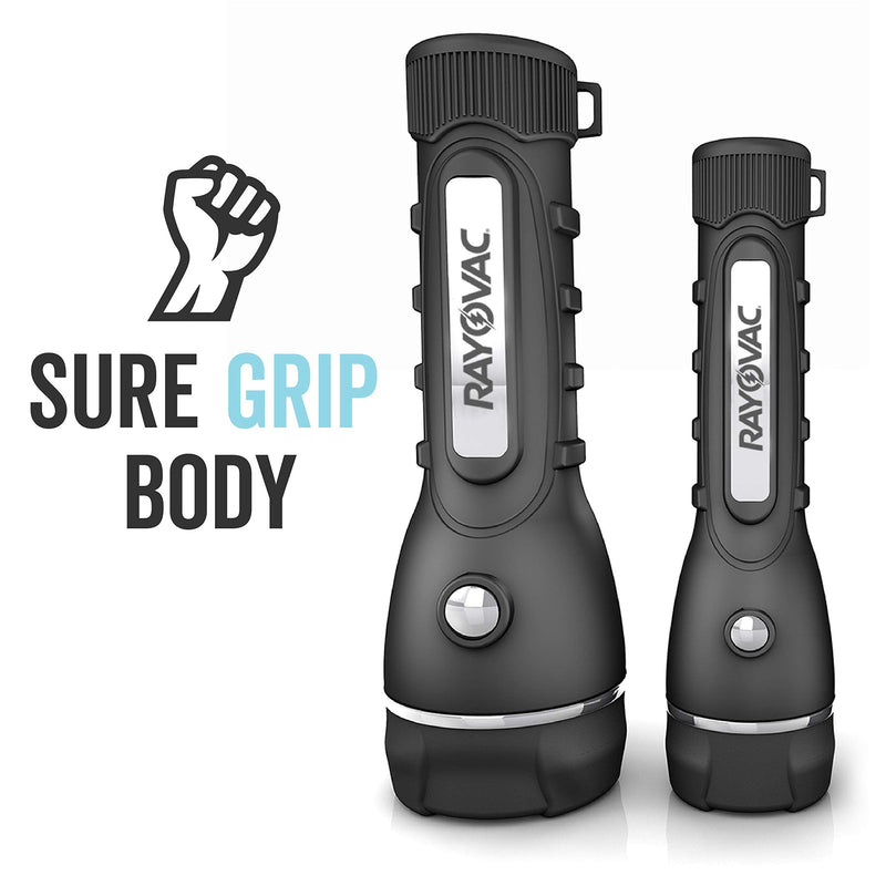 [AUSTRALIA] - Rayovac LED Flashlight 3 Pack, Rubber Grip Flash Light Set with Batteries Included - Perfect for Power Outages, Emergency Situations, Camping, Hiking, Dog Walking (3 Pack) 