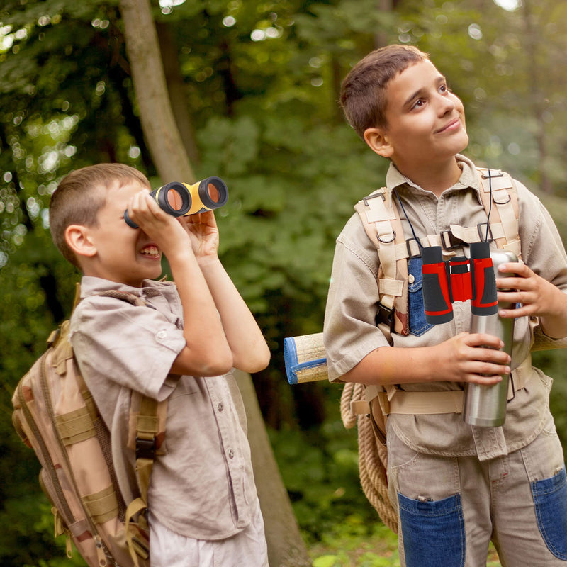 [AUSTRALIA] - 4 Pieces Kids Binoculars Set Compact Binoculars for Kids Adults Mini Pocket Lightweight Binocular for Bird Watching Outdoor Hiking Travel 