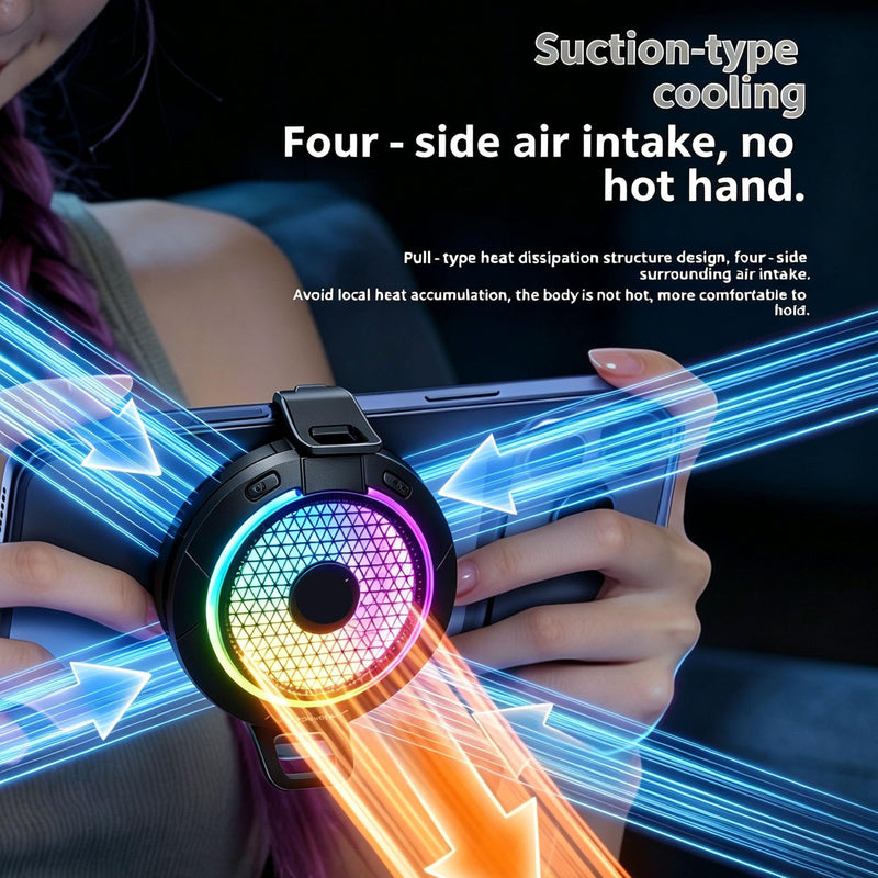 Magnetic Cell Phone Cooler for Gaming, 24W Cellphone Cooling Fan with RGB | Silent Phone Cooler with Screen Display, Four-speed Smart Temp Control Phone Radiator for iPhone Android Series Phone Tablet