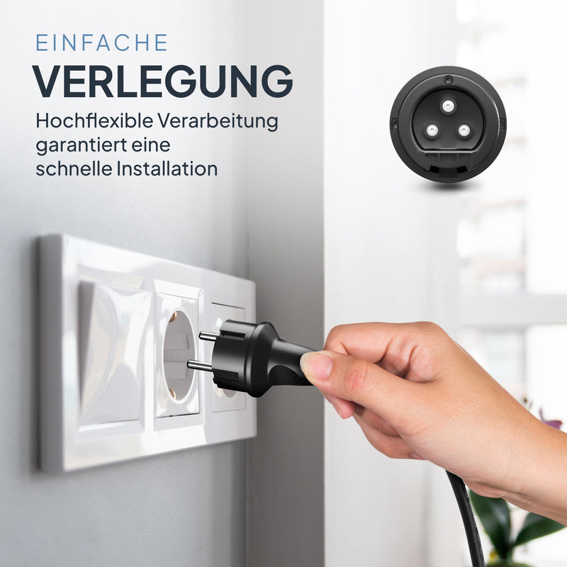 SEPO-Leitungen BC01 Balcony Power Station Cable - Female to Schuko Plug 2 m (IP44) Including 0% VAT According to § 12 Paragraph 3 UStG - AC Extension Cable for Inverter Deye, Envertech, TSUN, NEP 0% VAT - Cable 2 Meter