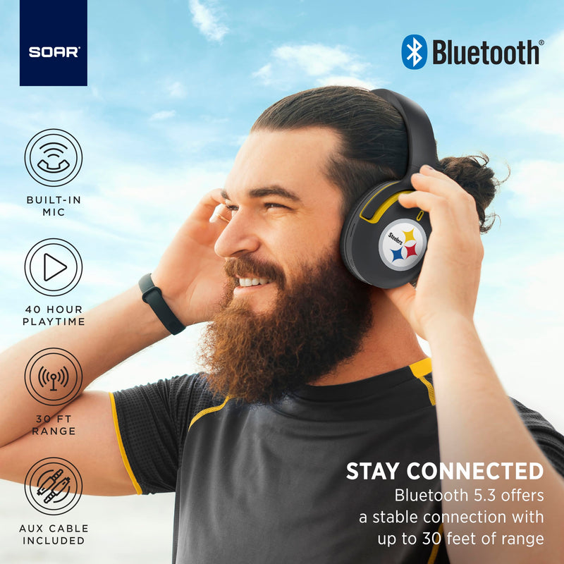 SOAR NFL Active Noise Cancelling Over The Ear Headphones New York Giants