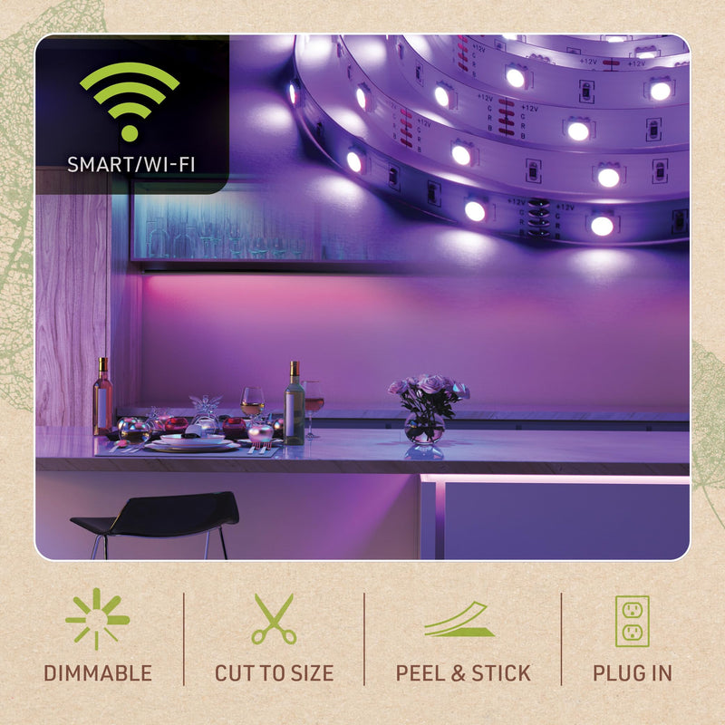 [AUSTRALIA] - Multicolor RGBW Smart LED Strip Light Kit, 16ft with Remote 351123 