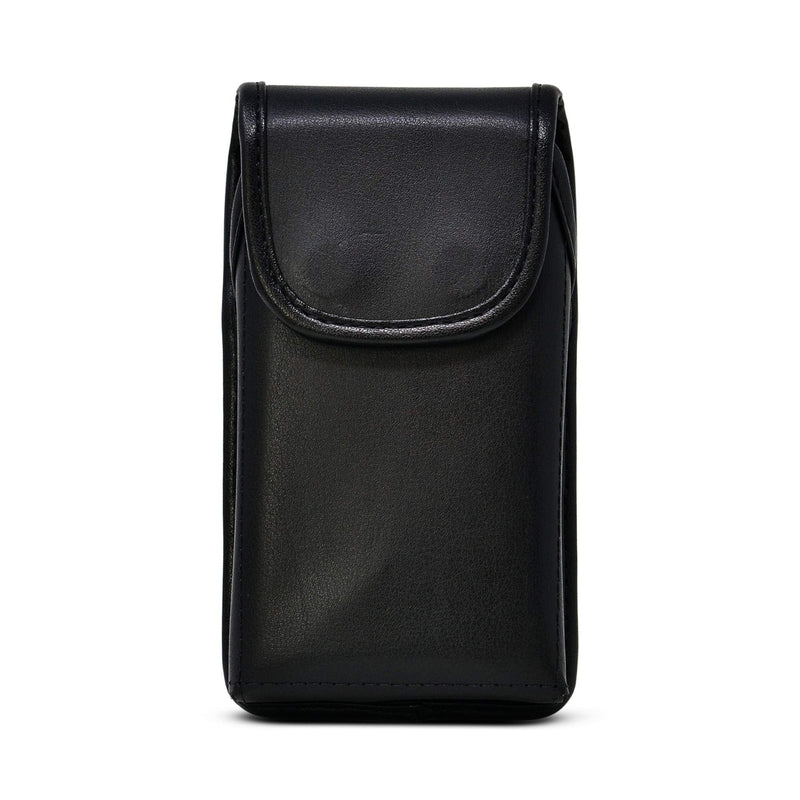 Turtleback Belt Clip Designed for iPhone 12 & 13 Mini Vertical Holster Case Black Leather Pouch with Executive Clip, Small Vertical - Leather w/ Leather Clip