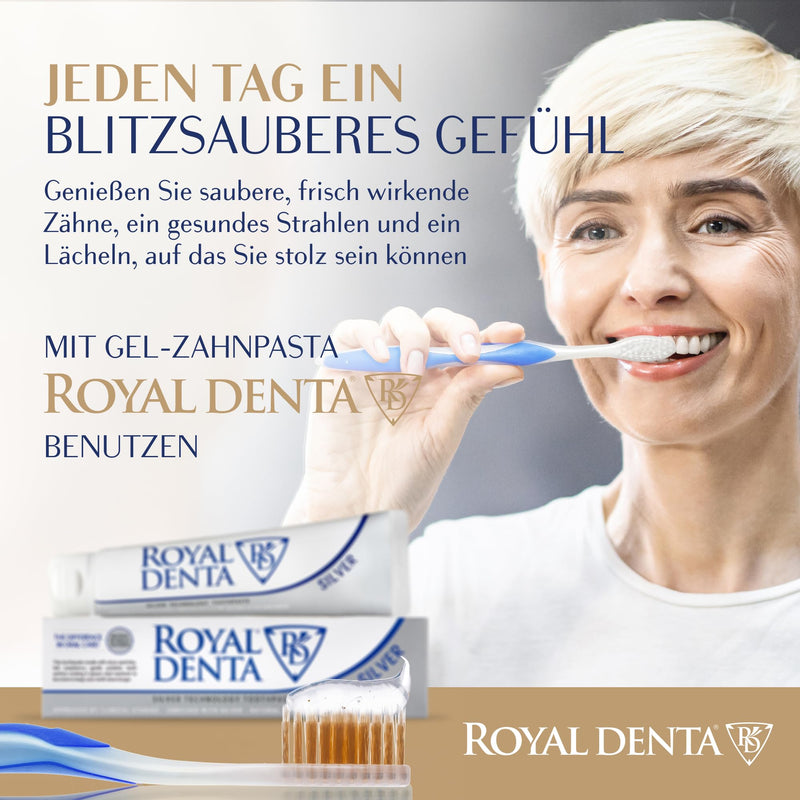 Manual Toothbrush Medium for Adults, Floss Toothbrush with Gold, Blue Royal Denta