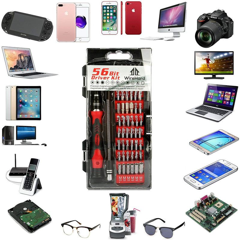62 in 1 Precision Screwdriver Set Computer Repair Tool Kit with Extra Magnetic Specialty Steel Multi Bit