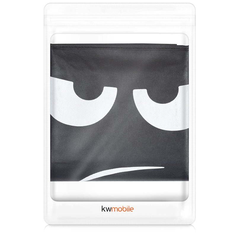kwmobile Cover Compatible with 24-26" Monitor - with Extra Storage - Don't Touch My Screen White/Black Don't Touch My Screen white / black