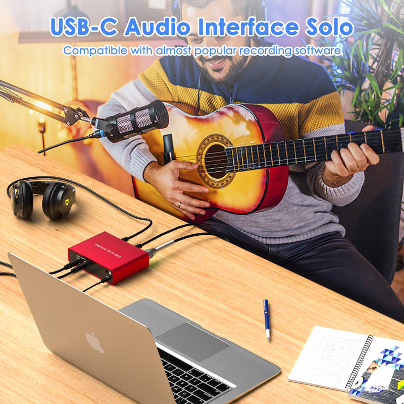 24Bit/192kHz USB Audio Interface with 48V Phantom Power - Studio Quality Recording for Musicians, Vocalists & Podcasters | Plug & Play | Works with Mac/PC & DAWs | Perfect for Home Studio & Streaming OT-AR001B-UG