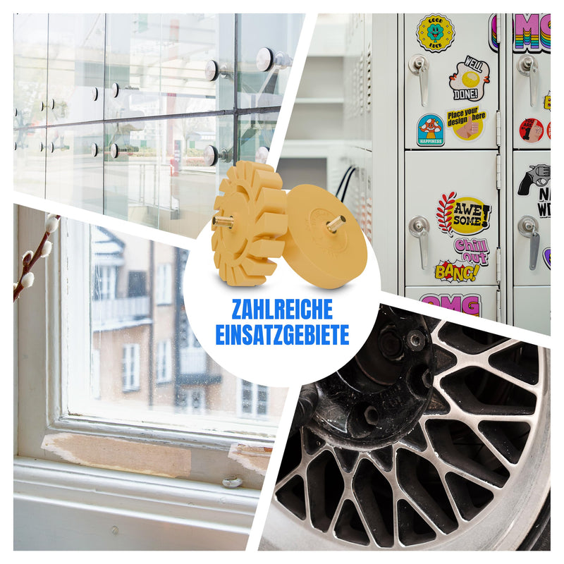 FACELIFT Foil Eraser Set - Diameter 90 mm Sticker Remover + Diameter 100 mm Blade Eraser - Extra ProReach Adapter + Protective Ring + Microfibre Cloth - Ideal for Removing Adhesive Residues