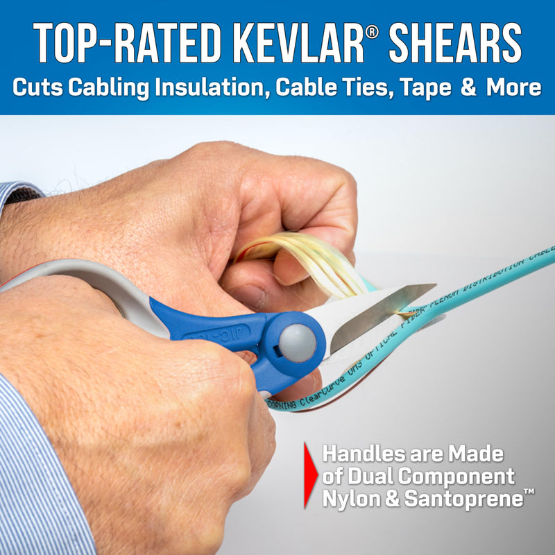 Jonard Tools TK-325 Kevlar Cutting Shears & Molded Pouch with Belt Clip (Color May Vary)
