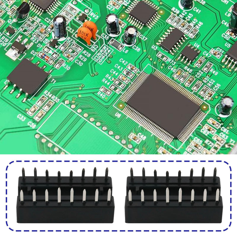 [AUSTRALIA] - ECSiNG Pack of 50 16-Pin DIP-IC Sockets, 2.54 mm, Pitch Chip Socket Soldering Adapter for Digital and Analogue Circuits, Computer and Electronic Development Board, 20 x 10 mm 16-polig, 20 x 10 mm 