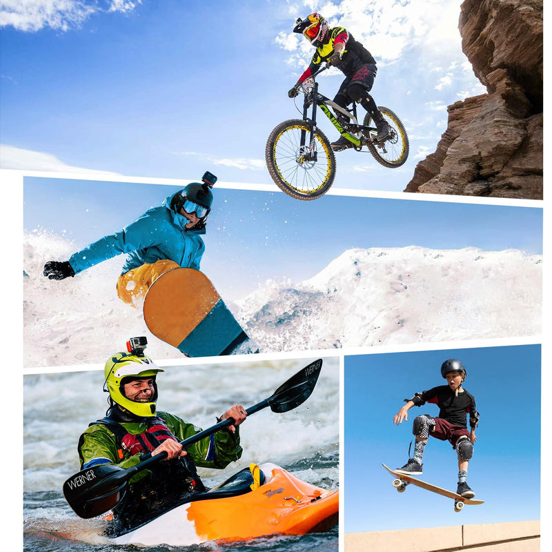 Sametop Helmet Sticky Mounts Adhesive Buckle Mount Screw Accessory Kit Compatible with GoPro Hero 12 11 10 Max 9 8 7 6 5 Session DJI Osmo Insta360 AKASO Action Cameras (12 in 1)
