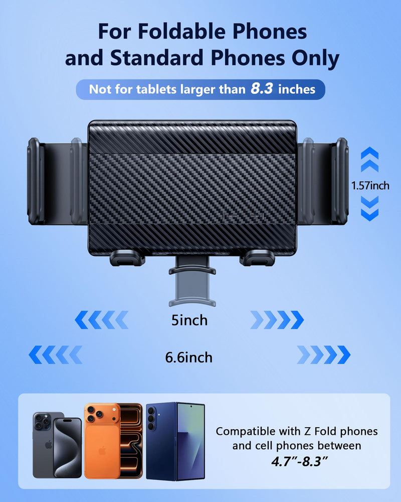 Car Mount for Samsung Galaxy Z Fold 8 Ultra 7 6 5 4 3 2 Phone Holder | Car Vent Phone Holder for Folding Screen Phones, 360°Adjustment for Samsung Google Pixel 10pro fold ipad mini 8.3-inch tablet