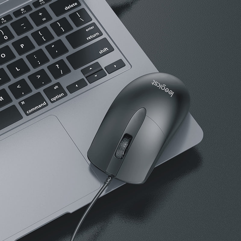 Leegicst Wired Optical Computer Mouse - M102 3-Button USB Corded Computer Mice for Computers laptops Chromebook MacBook PC Computer (Black) Black