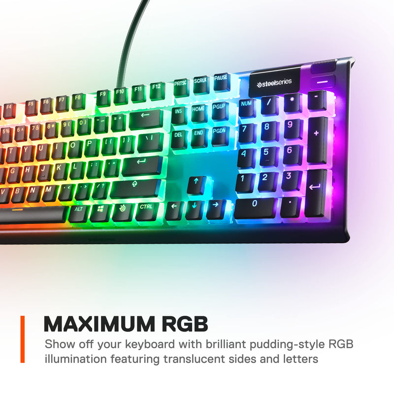 SteelSeries PRISMCAPS - Double Shot Pudding-Style Keycaps - Durable PBT Thermoplastic - Compatible with a Wide Range of Mechanical Keyboards - Black