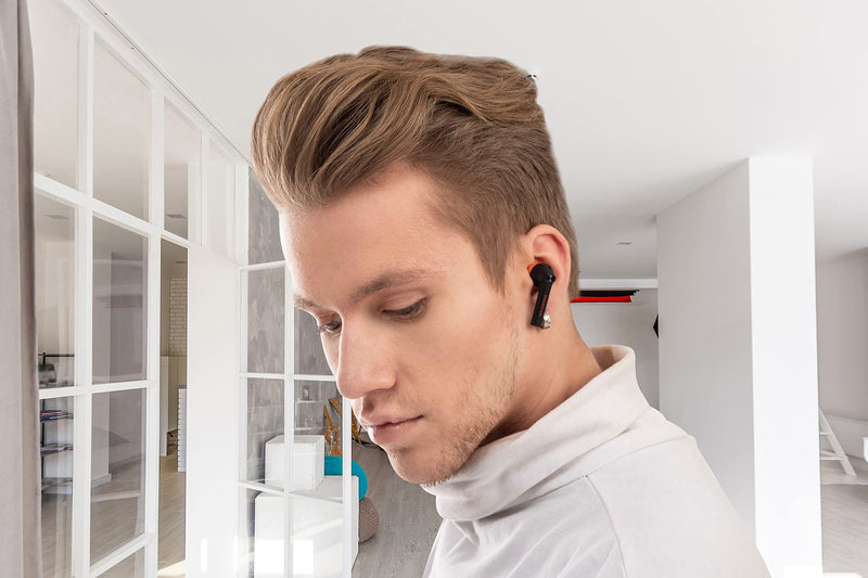 EGNARO ES3 True Wireless Stereo Earbuds, Bluetooth 5.1 Earphones, Touch Controls with Microphone, Color Black