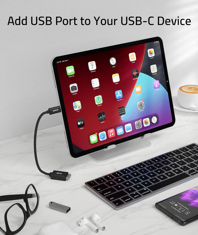 USB C to USB Adapter, 2 Pack USB C to USB3 Adapter,USB Type C to USB,Thunderbolt 3 to USB Female Adapter OTG Cable Compatible with iPad Air 2020, MacBook Pro, Air and More Black