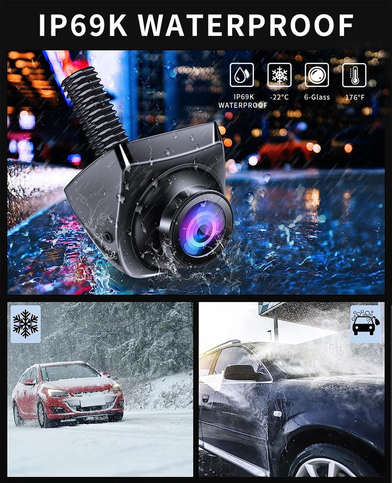 Car Backup Camera Monitor System Rear View Reverse Camera | Night Vision with DIY Guide Lines, Waterproof Reversing Cam for Cars Truck Off-Road SUV Van Jeep UTV 4.3 Inch Wired