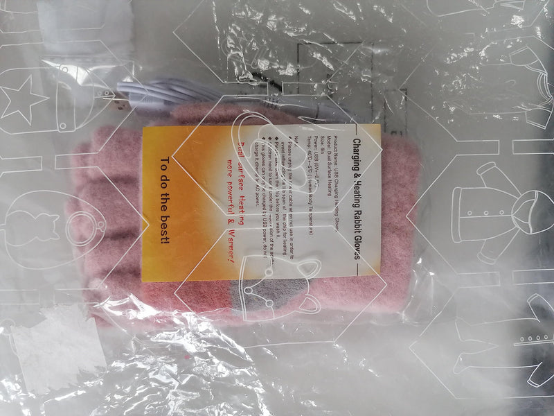 Women's & Men's USB Heated Gloves Mitten Full & Half Fingerless Winter Hands Warmer Laptop Gloves Colorful Pink