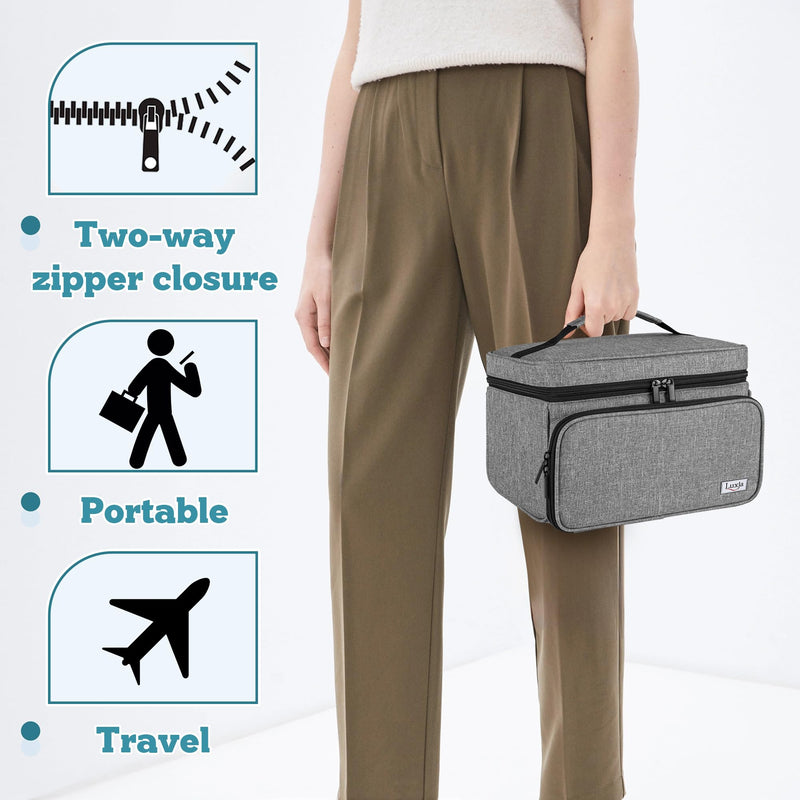 [AUSTRALIA] - Luxja Medical Bag, Emergency Bag for Medical Accessories, Medicine Bag for Travel, Medical Bag for First Aid Kits, Grey Gray 