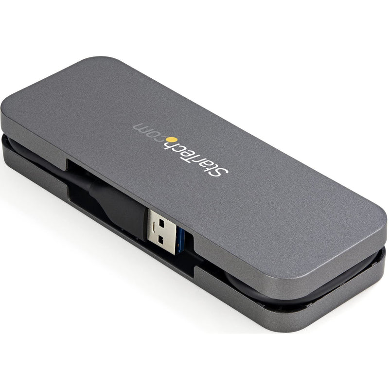 StarTech.com 4 Port USB 3.0 Hub - USB-A to 4X USB-A - SuperSpeed 5Gbps Portable USB 3.1 Gen 1 Type-A Hub - USB Bus Powered - Laptop/Desktop USB Hub with Long Cable 11" & Cable Management (HB30AM4AB)