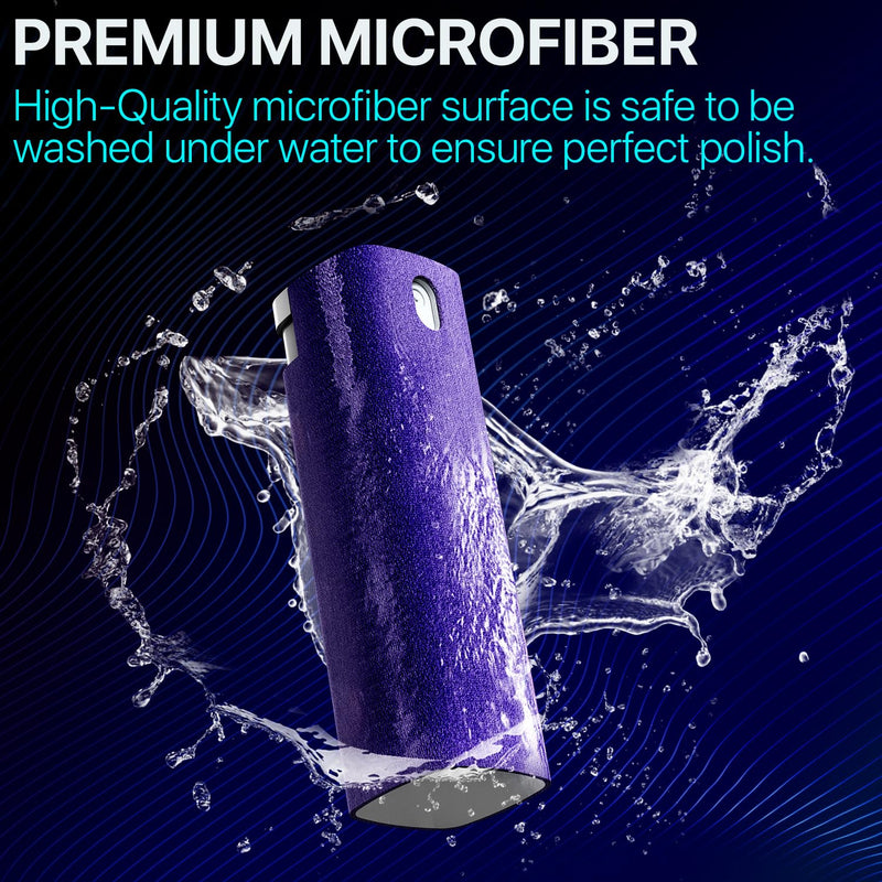 [AUSTRALIA] - Mini Screen Cleaner Spray – Finger Proof Screen Cleaner for Smartphones, iPads, MacBooks, Laptops, Car Screens, Touchscreens – 3 in1 Mist Cleaner, Microfiber Cloth and Protective Cover (Grey) Grey 
