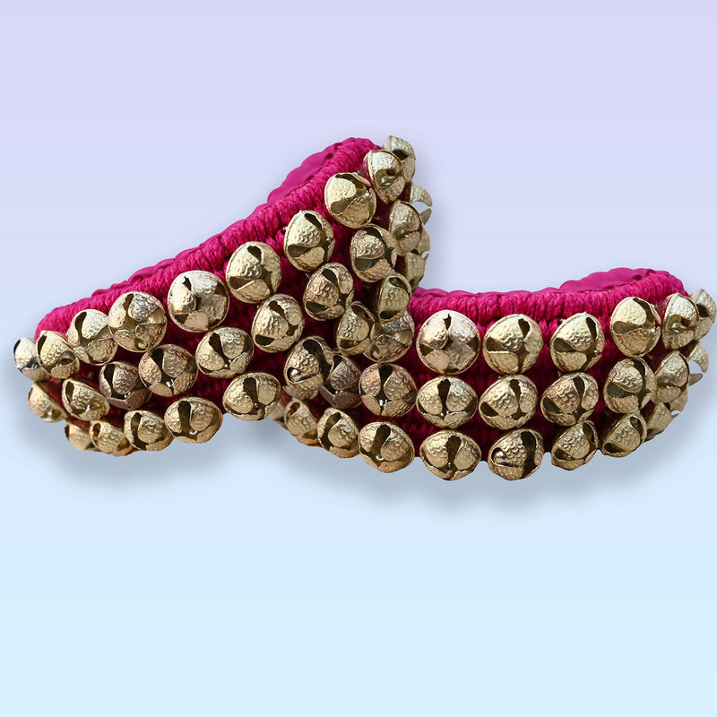 [AUSTRALIA] - MBI Ankle bells Bharatnatyam Ghungroo and kathak dancing Anklet (Ghungroo) |Musical Instrument Dancing gear| Indian Classical Dancers Anklet (Purple Padded 3 Row with 60 Bells) Purple 