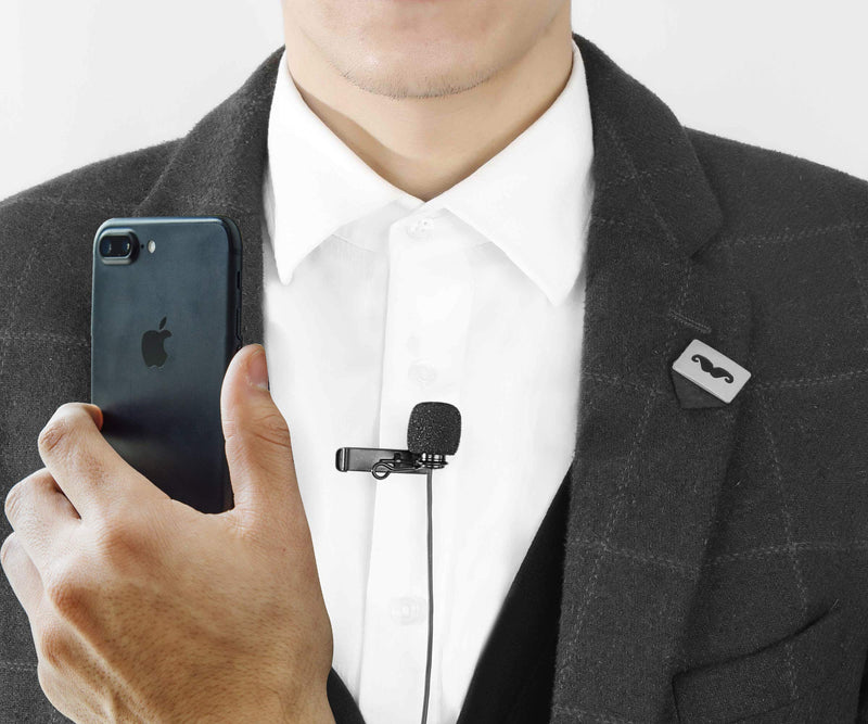 Vidpro XM-LT Lavalier Microphone for Apple iOS Devices fits iPad and iPhone. Omni-Directional Audio Pickup Pattern. Includes 20 Foot Audio Cable with Lapel Clip and Foam Windscreen