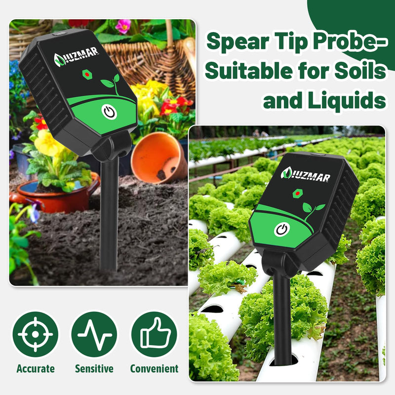 [AUSTRALIA] - UIUZMAR Soil pH Meter Soil Moisture Meter 8 in 1 Fertility Salt Moisture pH EC Light Humidity Temp Accurate Soil pH Test Kit for Garden and Hydroponics 8 in 1 Soil Meter 