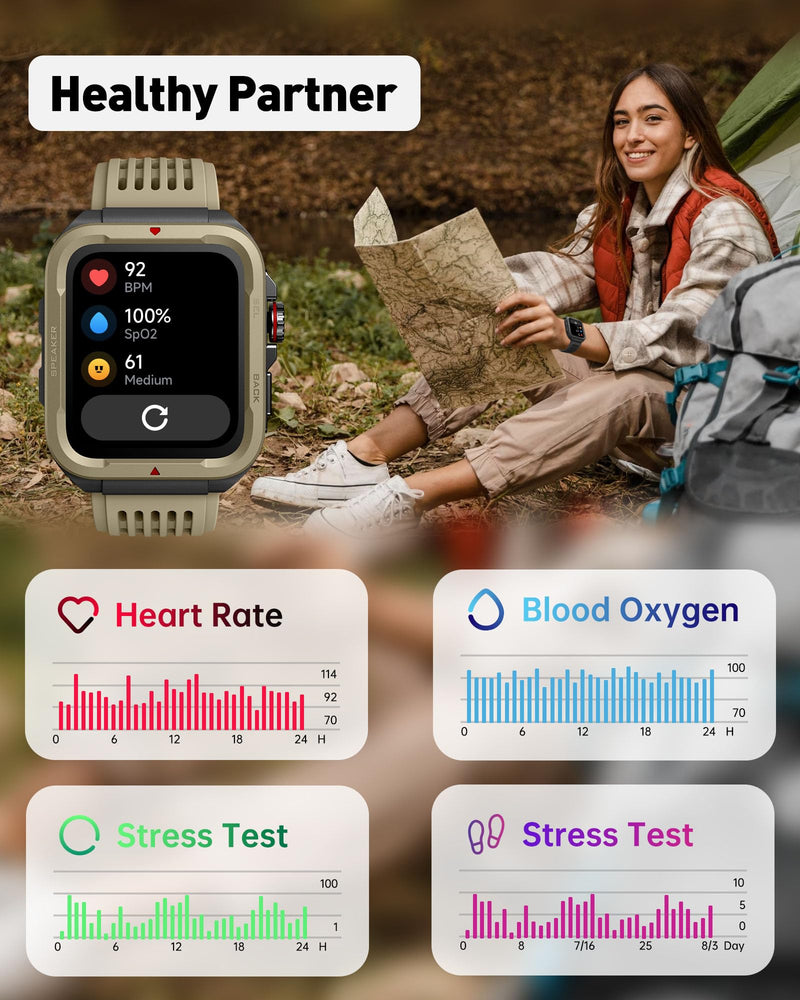 VRPEFIT Smart Watch for Men Women (Answer/Make Call), Alexa Built in, 1.8" Fitness Tracker with 100 Sports Modes, Heart Rate Blood Oxygen, Sleep Monitoring, Smartwatch for iPhone Android Compatible